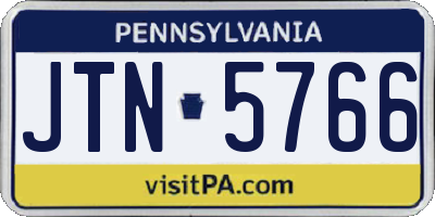 PA license plate JTN5766