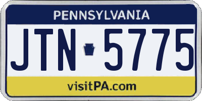 PA license plate JTN5775