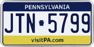 PA license plate JTN5799
