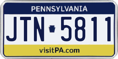 PA license plate JTN5811