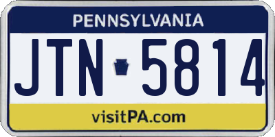 PA license plate JTN5814