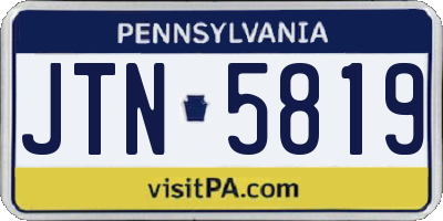PA license plate JTN5819