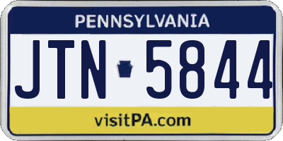 PA license plate JTN5844