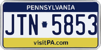 PA license plate JTN5853