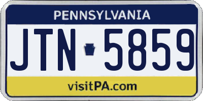 PA license plate JTN5859