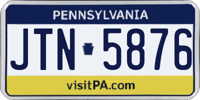 PA license plate JTN5876