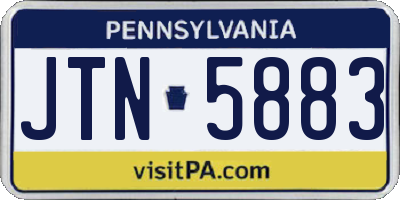 PA license plate JTN5883
