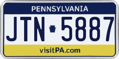 PA license plate JTN5887