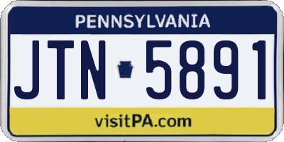 PA license plate JTN5891