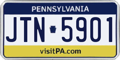 PA license plate JTN5901