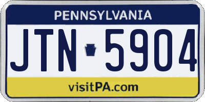 PA license plate JTN5904
