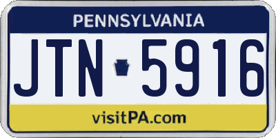 PA license plate JTN5916