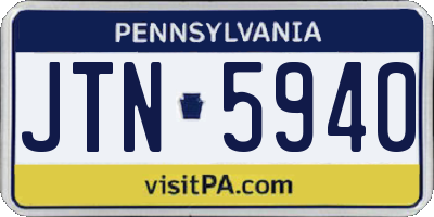 PA license plate JTN5940