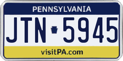 PA license plate JTN5945
