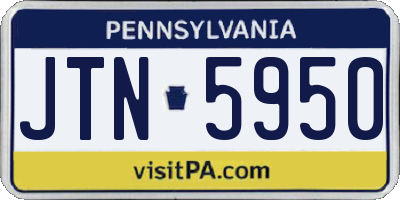 PA license plate JTN5950