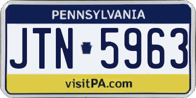 PA license plate JTN5963