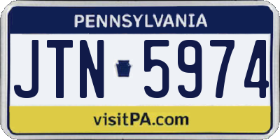 PA license plate JTN5974