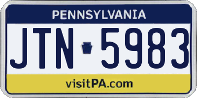 PA license plate JTN5983