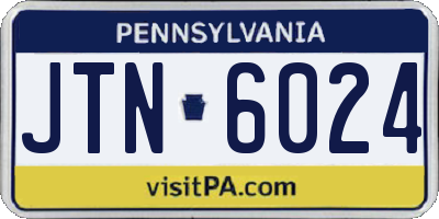 PA license plate JTN6024