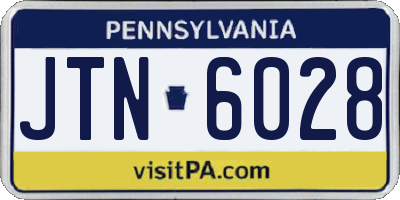 PA license plate JTN6028