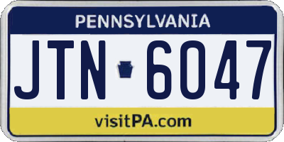 PA license plate JTN6047