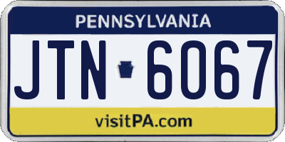 PA license plate JTN6067