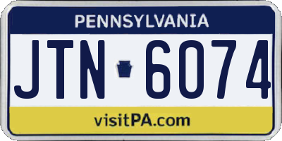 PA license plate JTN6074