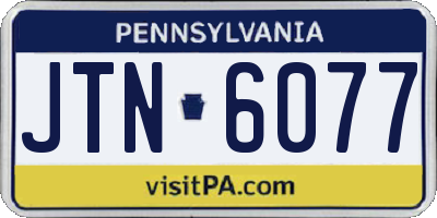PA license plate JTN6077