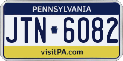 PA license plate JTN6082
