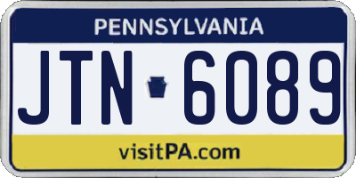 PA license plate JTN6089