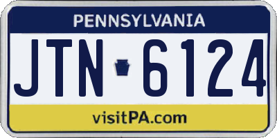 PA license plate JTN6124