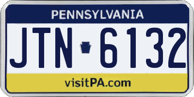 PA license plate JTN6132