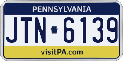 PA license plate JTN6139
