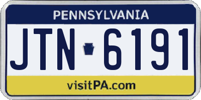 PA license plate JTN6191