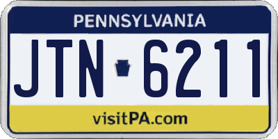 PA license plate JTN6211
