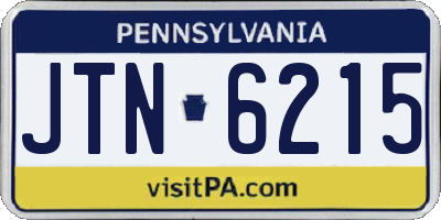 PA license plate JTN6215