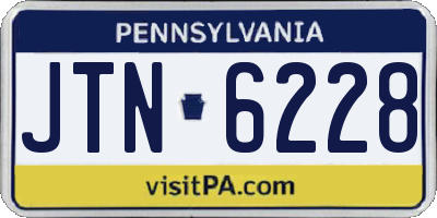 PA license plate JTN6228