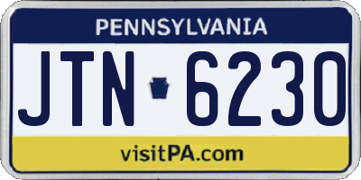 PA license plate JTN6230