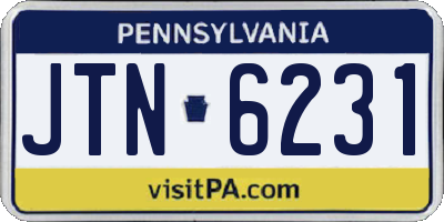 PA license plate JTN6231
