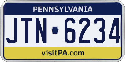 PA license plate JTN6234