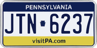 PA license plate JTN6237