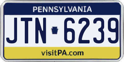 PA license plate JTN6239
