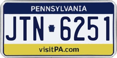 PA license plate JTN6251