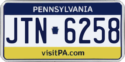PA license plate JTN6258