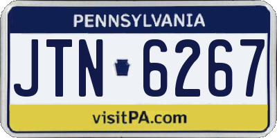 PA license plate JTN6267