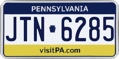 PA license plate JTN6285