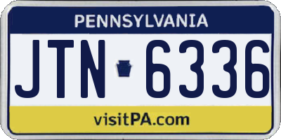 PA license plate JTN6336