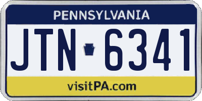 PA license plate JTN6341