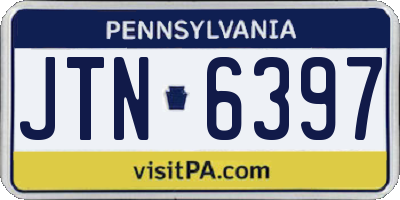 PA license plate JTN6397