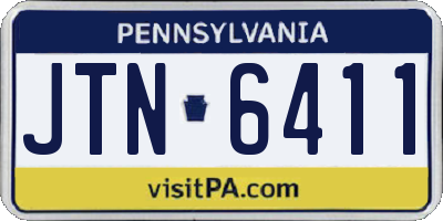 PA license plate JTN6411